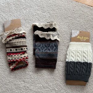 Altar’s State Knit Leg Warmers with Lace Trim